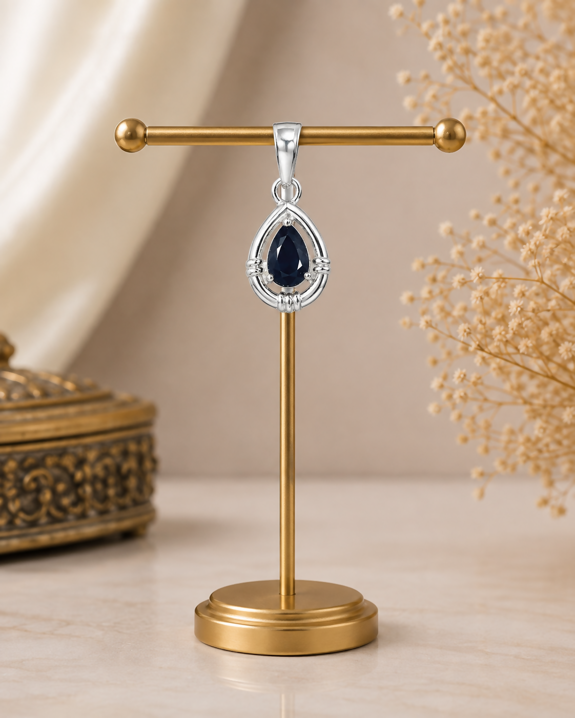 Midnight Halo Black Onyx 925 Sterling Silver Pendant