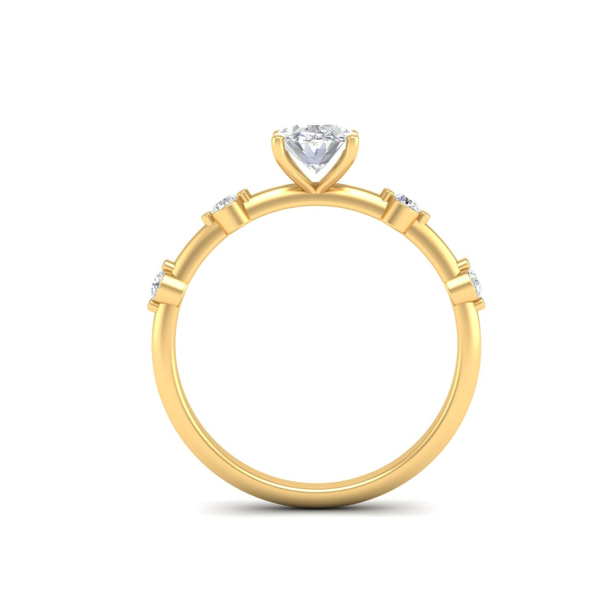 1.21 Ct Oval Cut Moissanite Solitaire Engagement Ring 14K Yellow Gold Plated