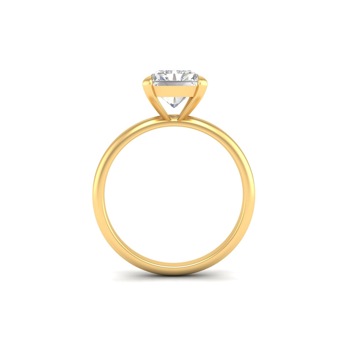 3Ct Radiant Cut Moissanite Women Solitaire Ring 14K Yellow Gold Plated