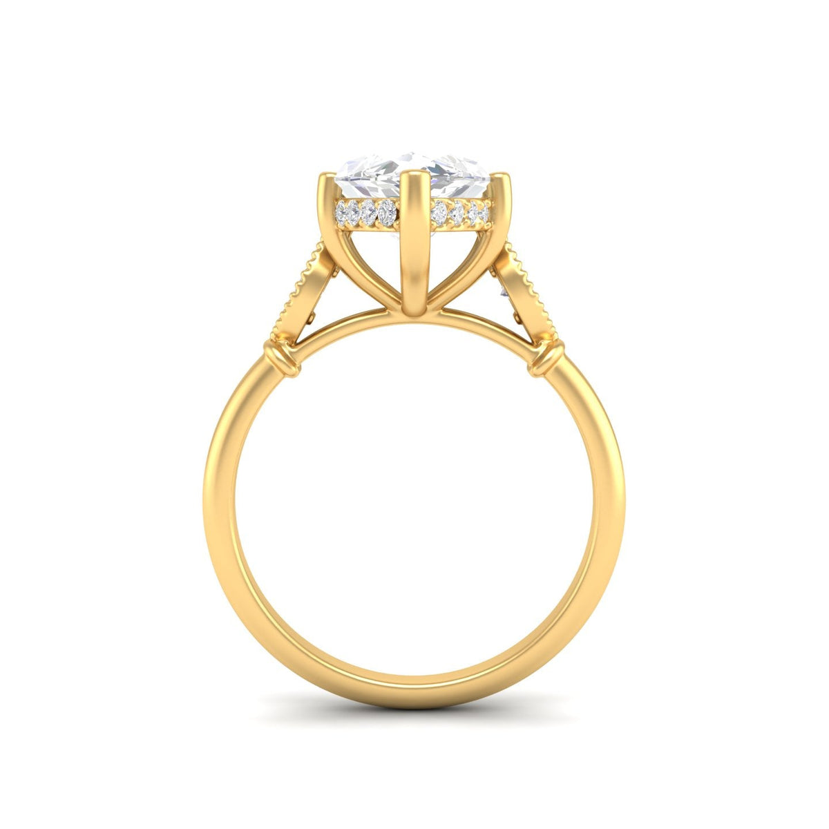 4.09Ct Marquise Cut Moissanite Engagement Ring 14K Yellow Gold Plated