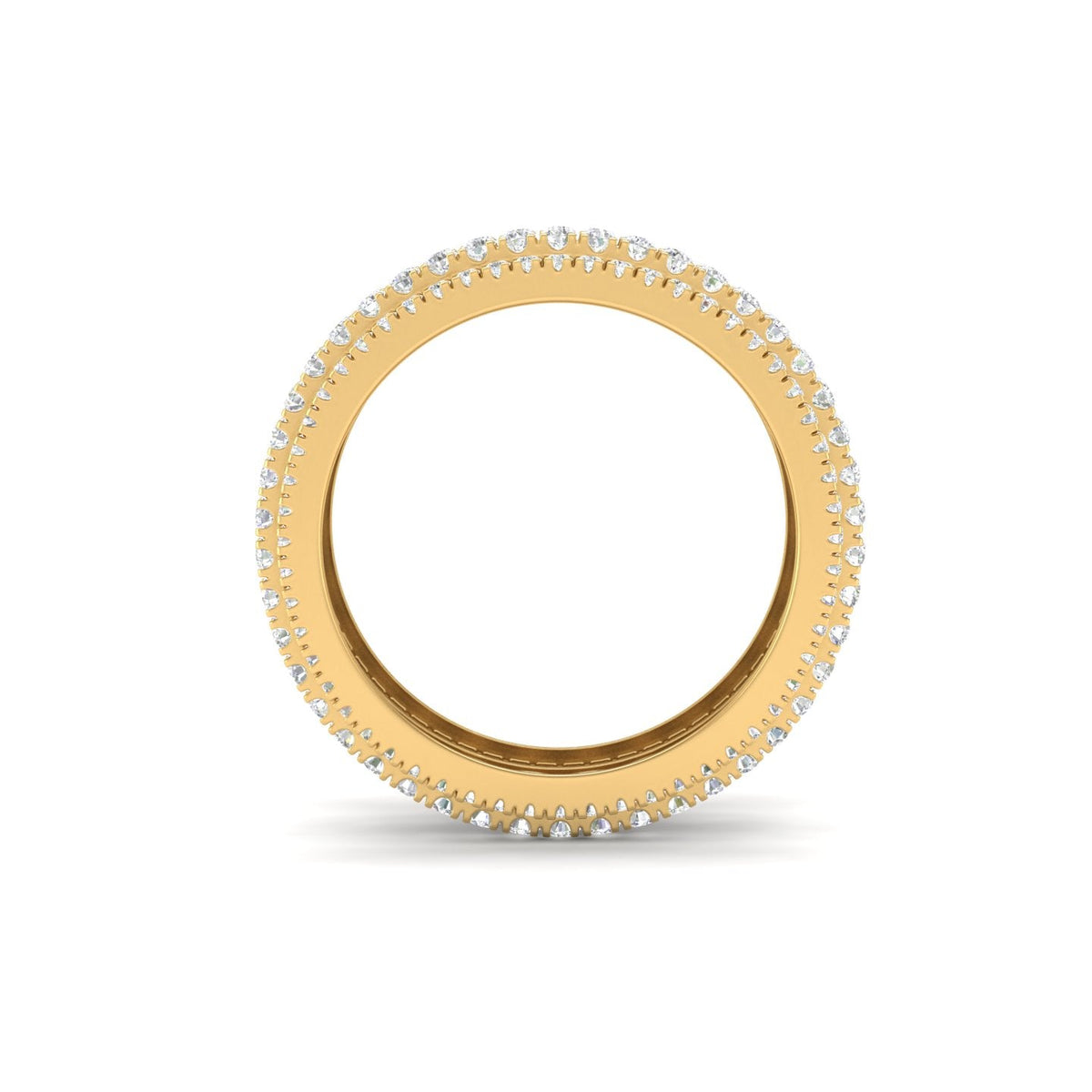 4Ct Round Cut Moissanite Men's Wedding Band Ring 14K Yellow Gold Plated