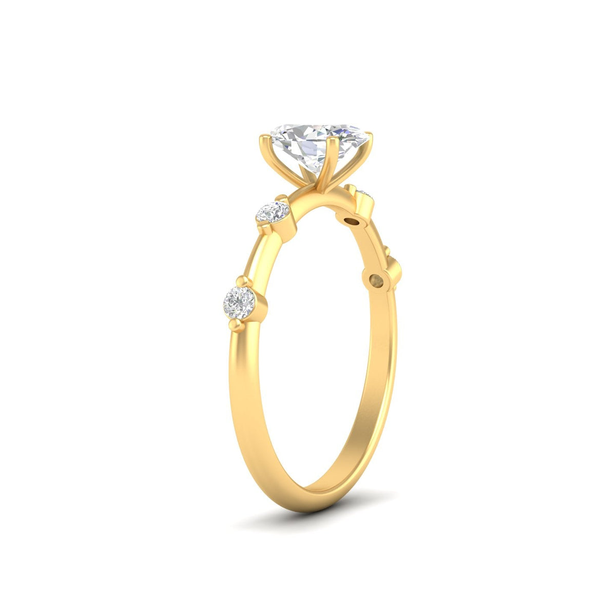 1.21 Ct Oval Cut Moissanite Solitaire Engagement Ring 14K Yellow Gold Plated