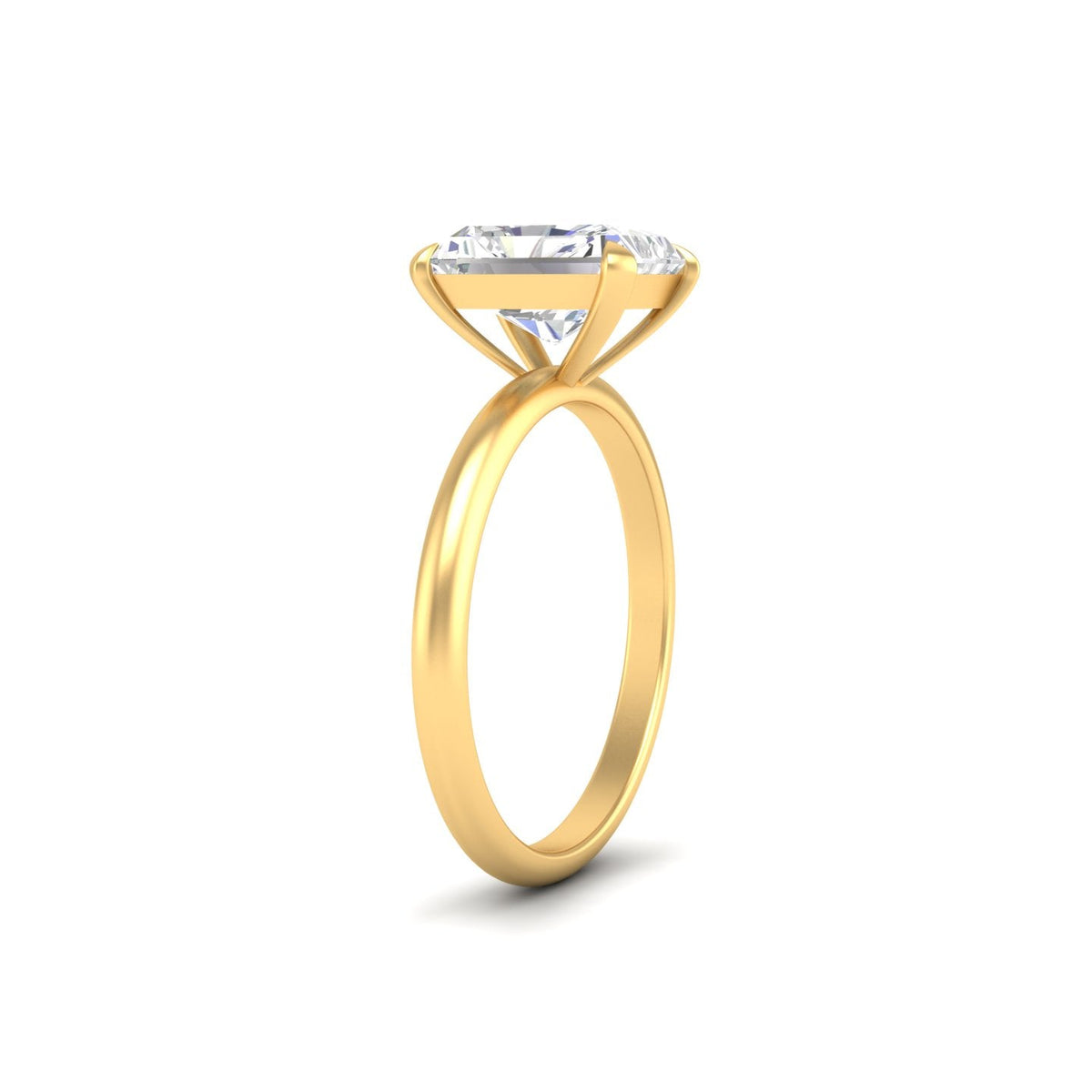 3Ct Radiant Cut Moissanite Women Solitaire Ring 14K Yellow Gold Plated