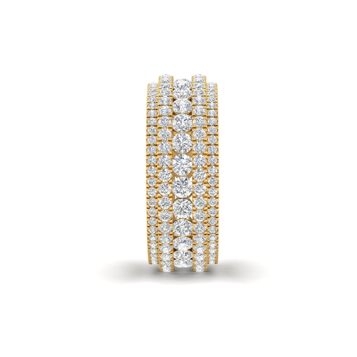 4Ct Round Cut Moissanite Men's Wedding Band Ring 14K Yellow Gold Plated
