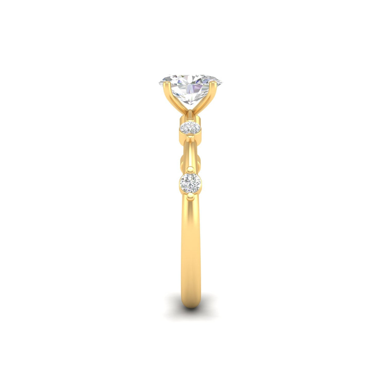 1.21 Ct Oval Cut Moissanite Solitaire Engagement Ring 14K Yellow Gold Plated