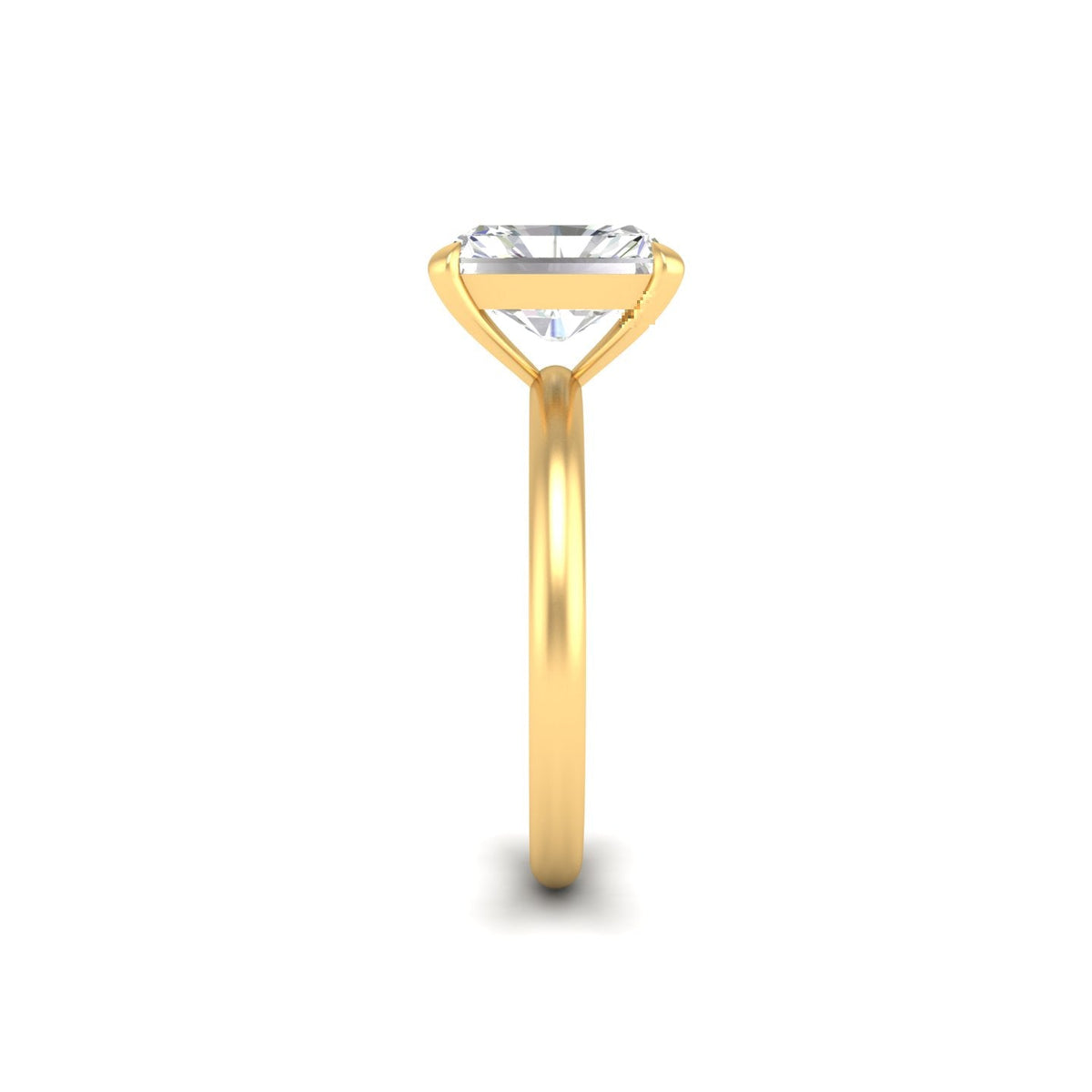 3Ct Radiant Cut Moissanite Women Solitaire Ring 14K Yellow Gold Plated