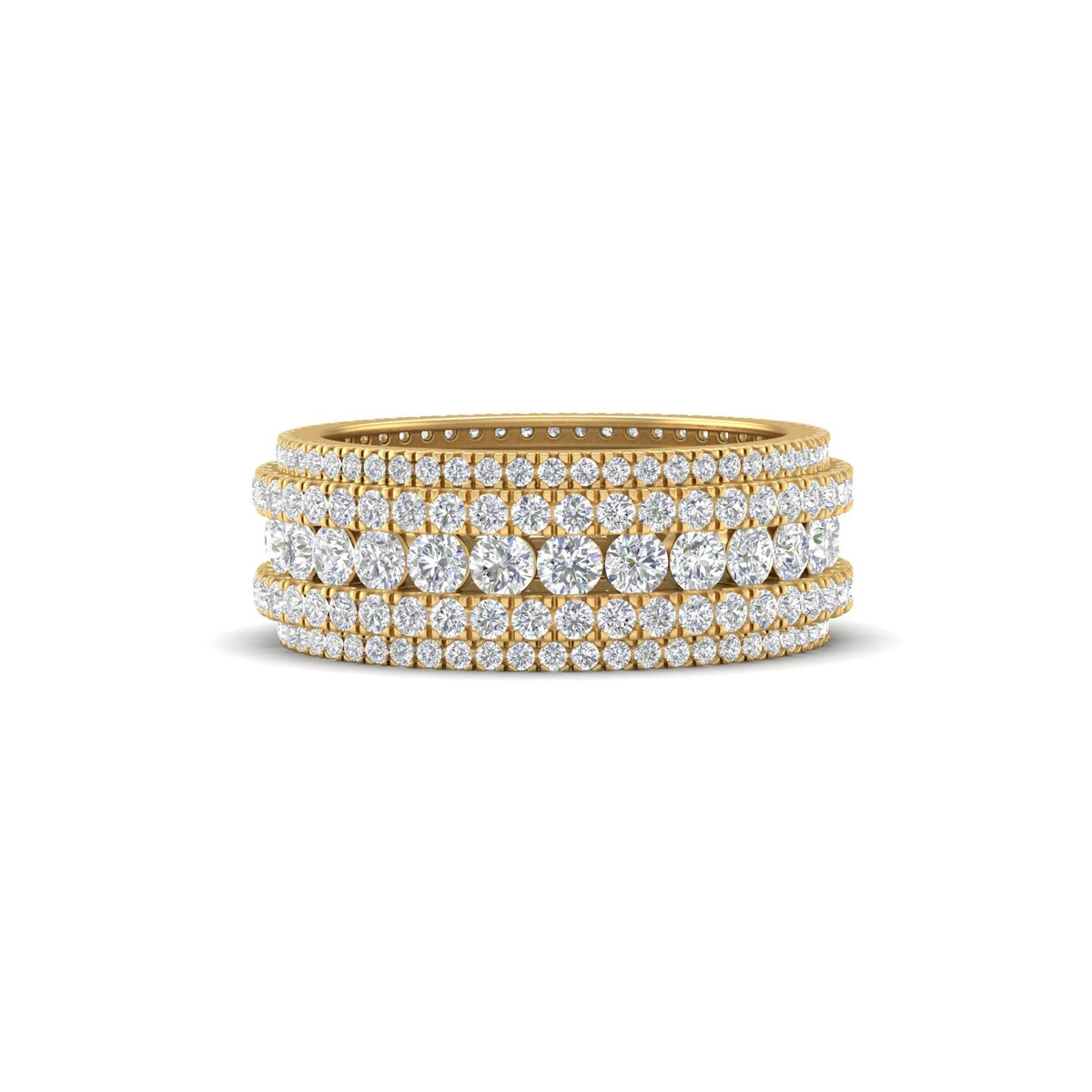 4Ct Round Cut Moissanite Men's Wedding Band Ring 14K Yellow Gold Plated