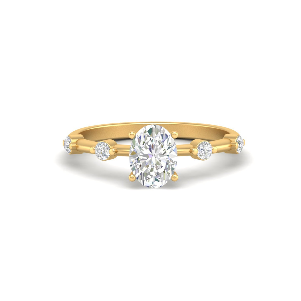 1.21 Ct Oval Cut Moissanite Solitaire Engagement Ring 14K Yellow Gold Plated