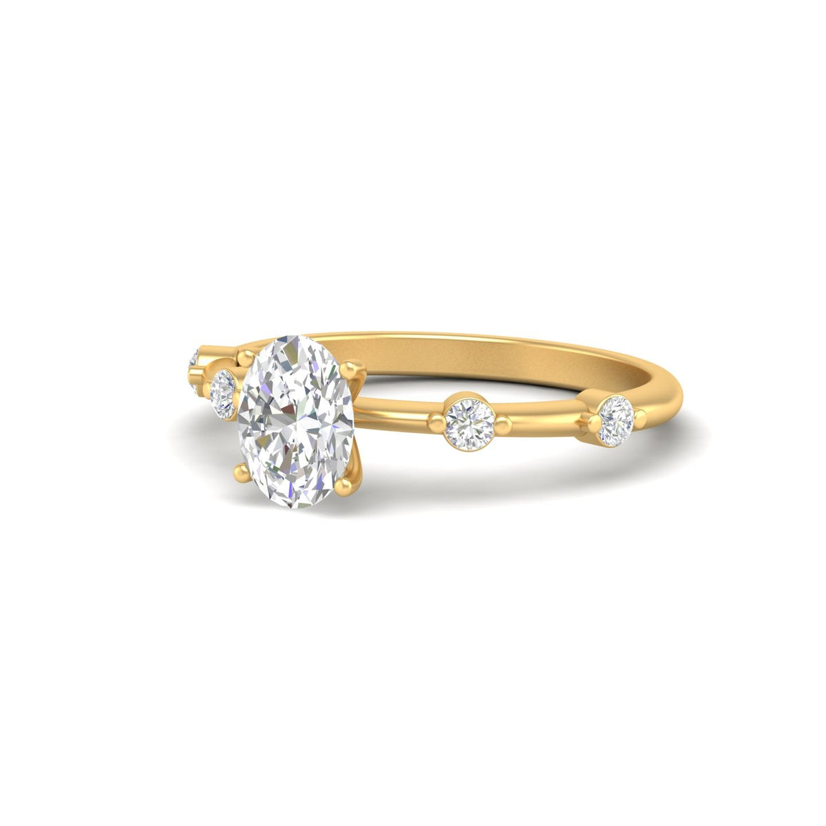 1.21 Ct Oval Cut Moissanite Solitaire Engagement Ring 14K Yellow Gold Plated