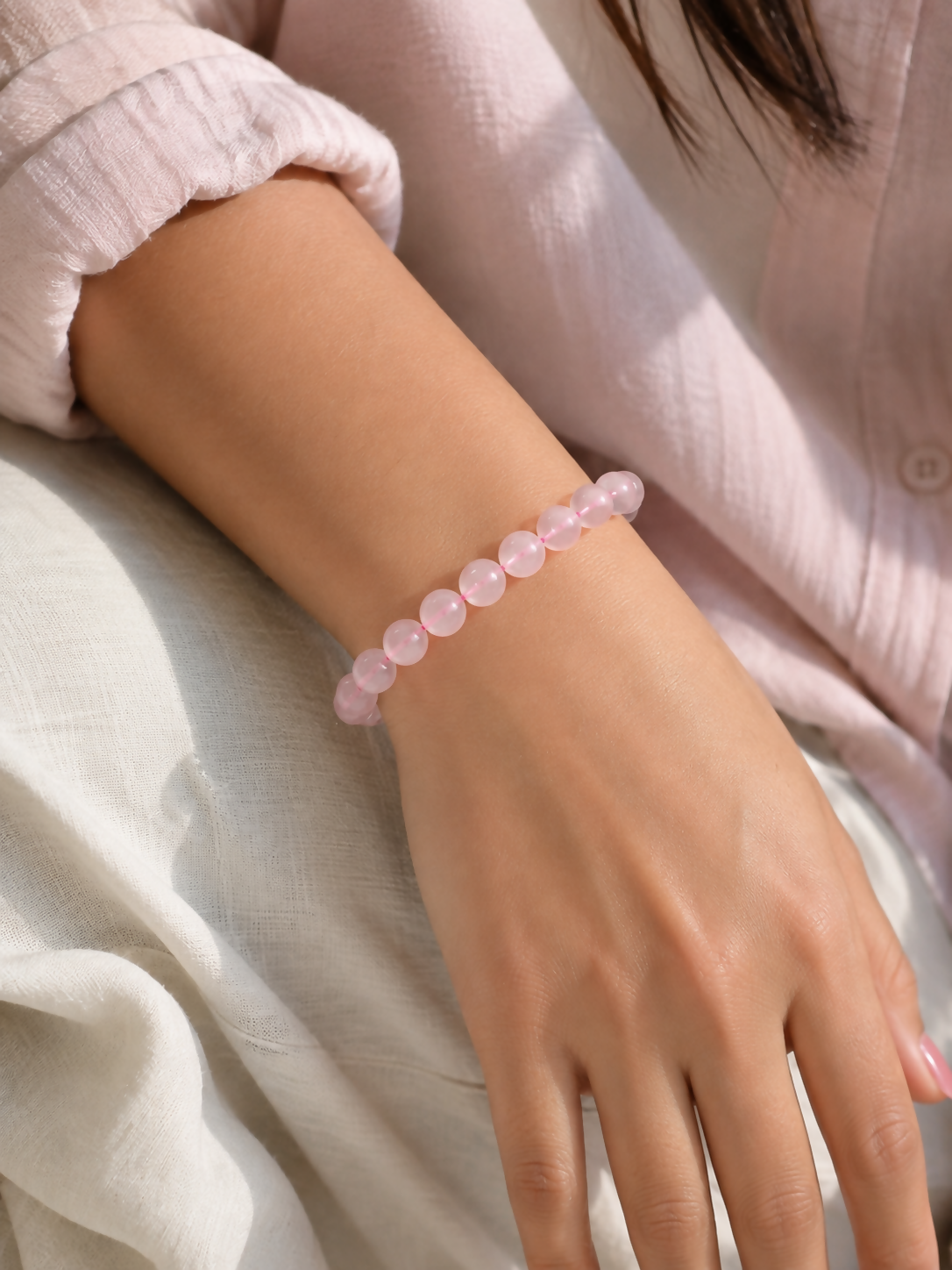 Natural Rose Quartz 8mm Gemstone Bracelet