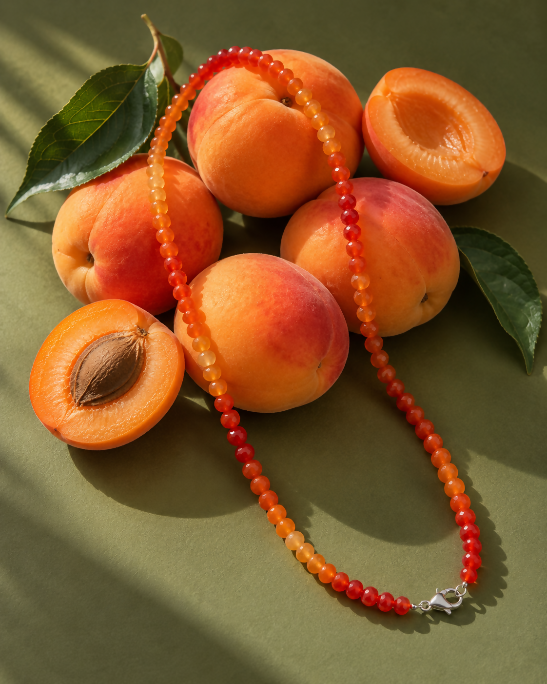 Natural Carnelian Faceted Bead Necklace